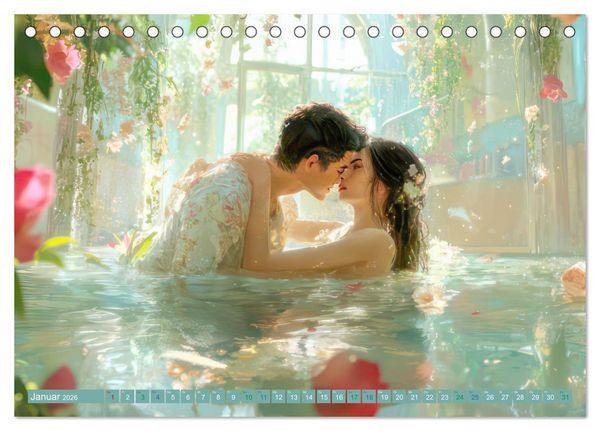Produktbild: Zarte anmutige Romanzen (Tischkalender 2026 DIN A5 quer), CALVENDO Monatskalender