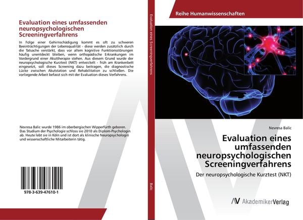 Produktbild: Evaluation eines umfassenden neuropsychologischen Screeningverfahrens
