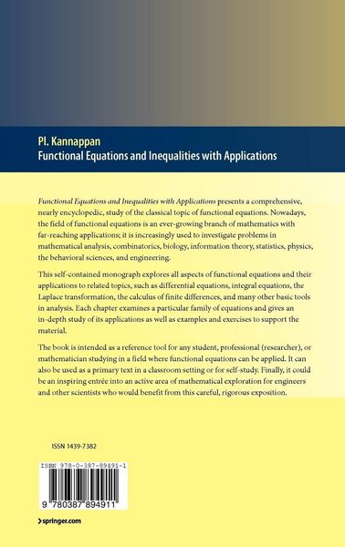 Produktbild: Functional Equations and Inequalities with Applications