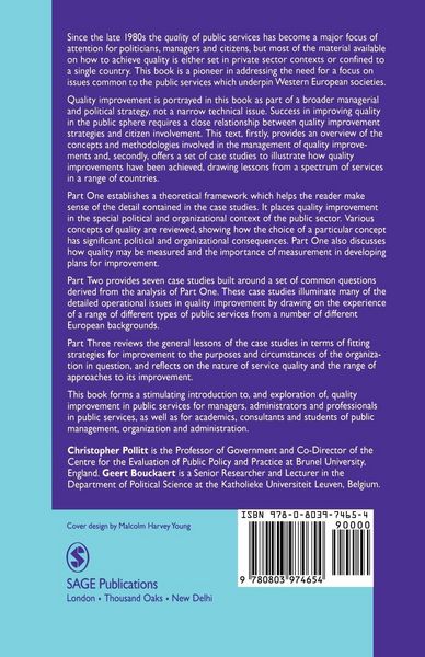 Produktbild: Quality Improvement in European Public Services