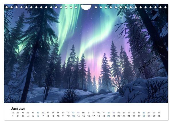 Produktbild: Aurora Borealis - Der Zauber der Nordlichter (Wandkalender 2026 DIN A4 quer), CALVENDO Monatskalender