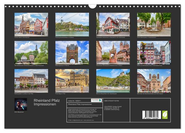 Produktbild: Rheinland Pfalz Impressionen (Wandkalender 2026 DIN A3 quer), CALVENDO Monatskalender
