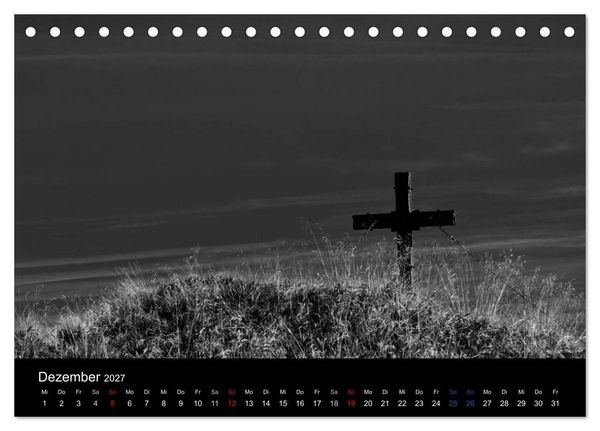 Produktbild: BERGE IN SCHWARZ WEISS (Tischkalender 2027 DIN A5 quer), CALVENDO Monatskalender