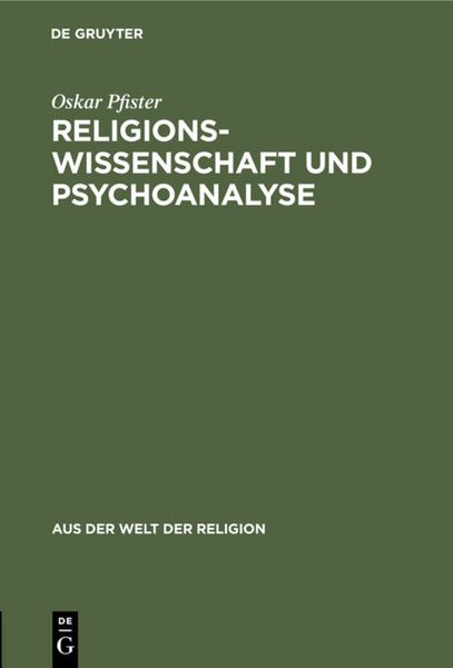 Produktbild: Religionswissenschaft und Psychoanalyse