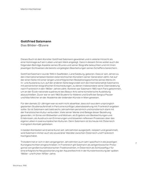 Produktbild: Gottfried Salzmann - mit &uuml;ber 160 Abbildungen seiner Aquarelle, Kohlezeichnungen und Collagen