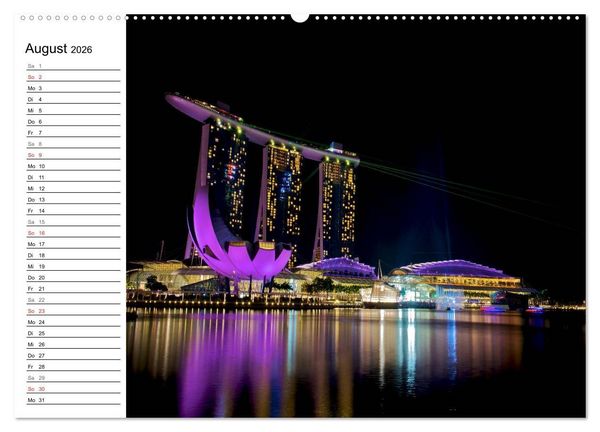 Produktbild: Singapur Stadt der Skylines (Wandkalender 2026 DIN A2 quer), CALVENDO Monatskalender