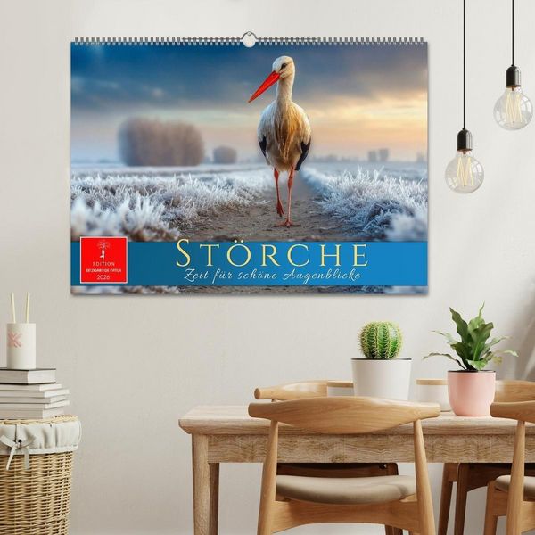 Produktbild: St&ouml;rche - Zeit f&uuml;r sch&ouml;ne Augenblicke (Wandkalender 2026 DIN A2 quer), CALVENDO Monatskalender