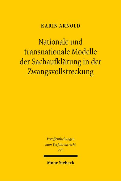 Produktbild: Nationale und transnationale Modelle der Sachaufkl&auml;rung in der Zwangsvollstreckung