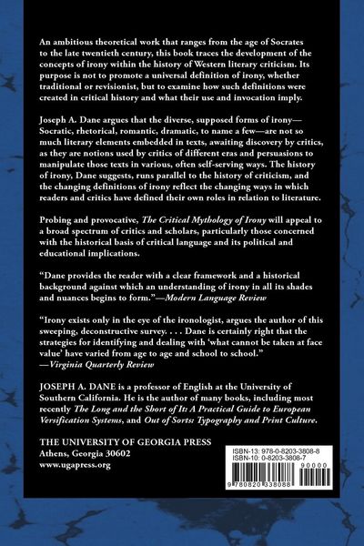 Produktbild: The Critical Mythology of Irony
