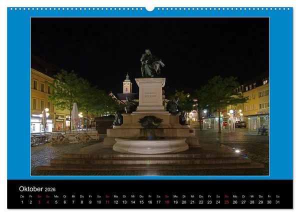Produktbild: Schweinfurt bei Nacht verzaubernd und bunt (Wandkalender 2026 DIN A2 quer), CALVENDO Monatskalender
