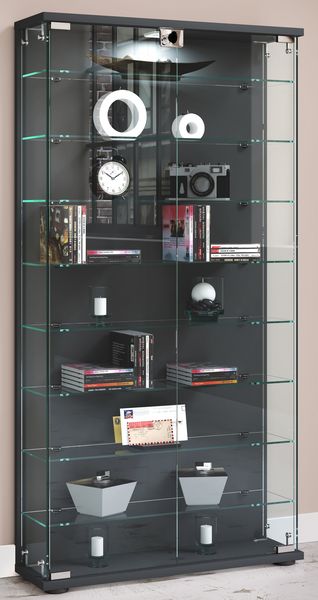 Produktbild: Holz Glas Stand Vitrine Sammelvitrine Stelas L