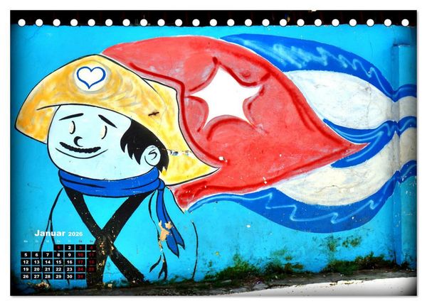 Produktbild: Gesichter Havannas - Street Art in der kubanischen Hauptstadt (Tischkalender 2026 DIN A5 quer), CALVENDO Monatskalender