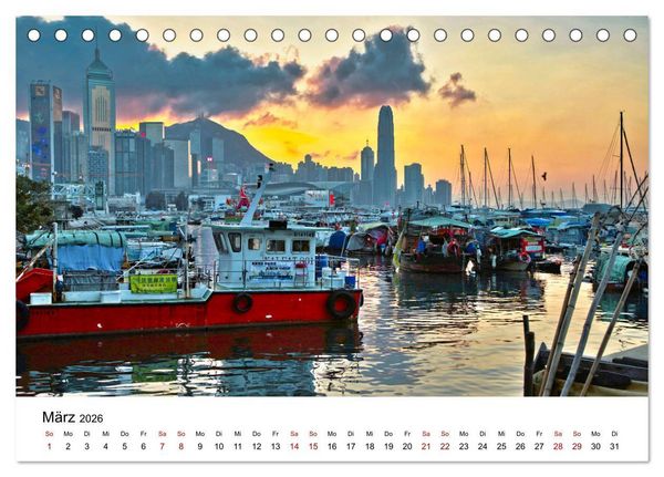 Produktbild: Megacity Hong Kong (Tischkalender 2026 DIN A5 quer), CALVENDO Monatskalender