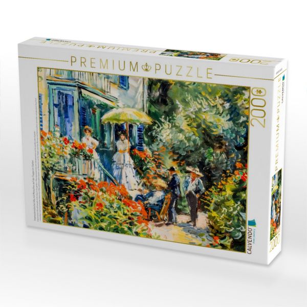 Produktbild: CALVENDO Puzzle Impressionistische Villa mit Menschen auf der Treppe im Garten | 2000 Teile Lege-Gr&ouml;&szlig;e 90x67cm Foto-Puzzle f&uuml;r gl&uuml;ckliche Stunden