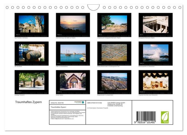 Produktbild: Traumhaftes Zypern (Wandkalender 2026 DIN A4 quer), CALVENDO Monatskalender