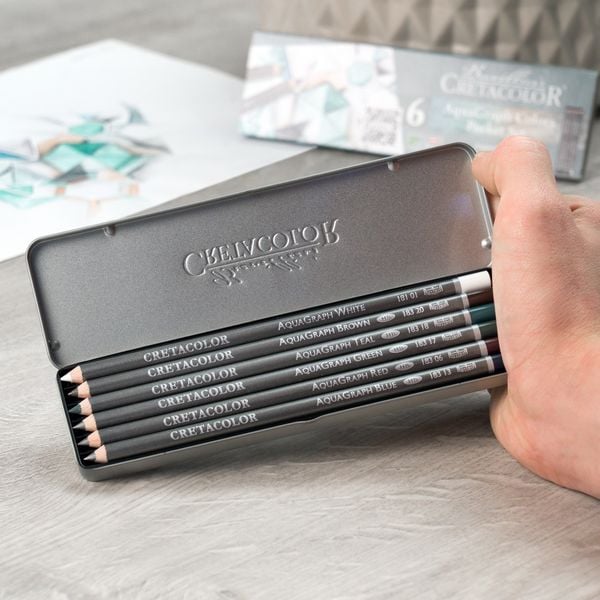 Produktbild: Cretacolor K&uuml;nstlerstifte Aquarellgraphit Pocket Set, 6er Metalletui