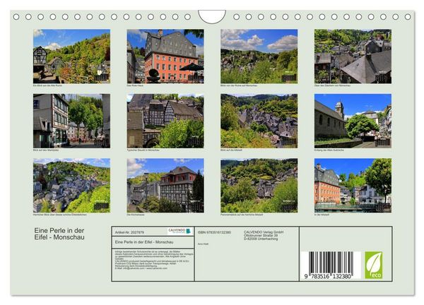 Produktbild: Eine Perle in der Eifel - Monschau (Wandkalender 2026 DIN A4 quer), CALVENDO Monatskalender
