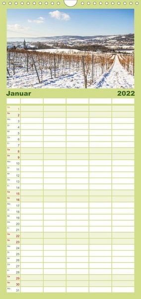 Produktbild: Familienplaner Weinberge um Jena (Wandkalender 2022 , 21 cm x 45 cm, hoch)