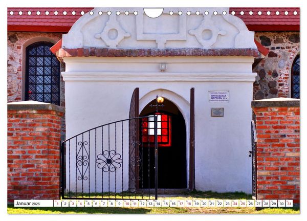 Produktbild: Die Kirche von M&uuml;hlhausen - Ein architektonisches Kleinod in Ostpreu&szlig;en (Wandkalender 2026 DIN A4 quer), CALVENDO Monatskalender