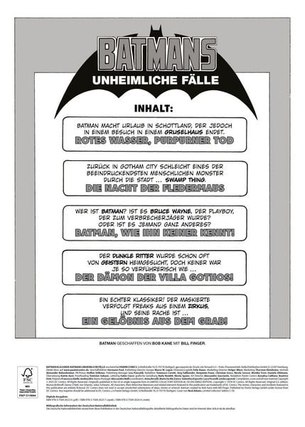 Produktbild: Batman Klassiker: Batmans unheimliche F&auml;lle