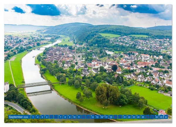 Produktbild: Die Obere Weser - von Bad Karlshafen bis Hameln (Wandkalender 2026 DIN A4 quer), CALVENDO Monatskalender