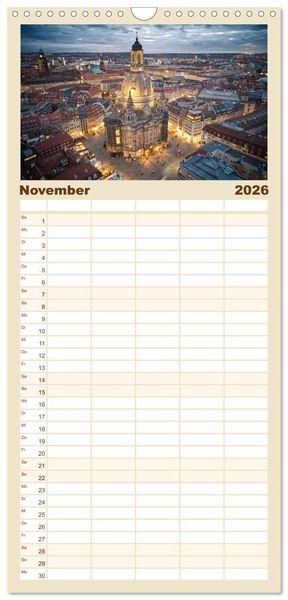 Produktbild: Familienplaner 2026 - &Auml;stehtik von oben mit 5 Spalten (Wandkalender, 21 x 45 cm) CALVENDO