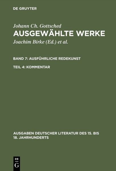 Produktbild: Ausf&uuml;hrliche Redekunst. Kommentar