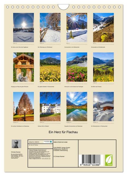 Produktbild: Ein Herz f&uuml;r Flachau (Wandkalender 2026 DIN A4 hoch), CALVENDO Monatskalender