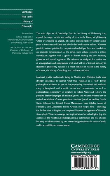 Produktbild: Medieval Jewish Philosophical Writings