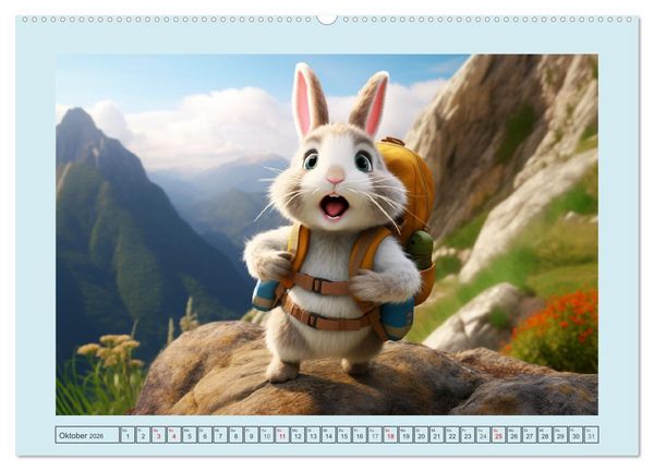 Produktbild: Liebliche Kaninchen. Flauschige Hopsis haben Spa&szlig; (hochwertiger Premium Wandkalender 2026 DIN A2 quer), Kunstdruck in Hochglanz