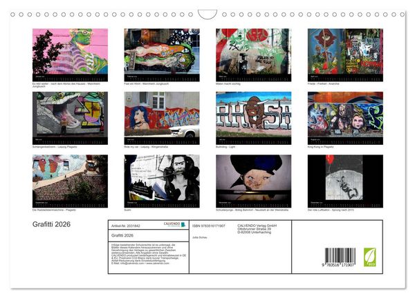 Produktbild: Grafitti 2026 (Wandkalender 2026 DIN A3 quer), CALVENDO Monatskalender
