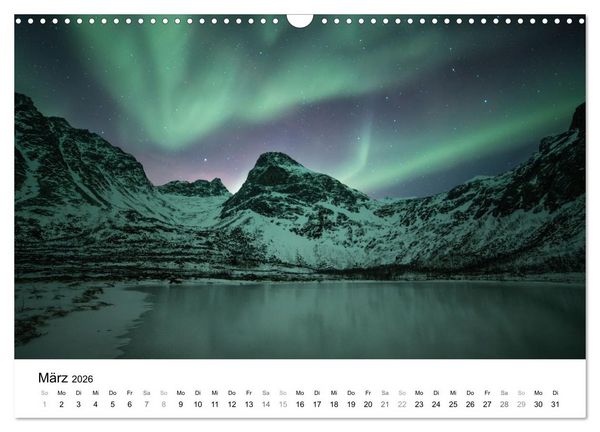 Produktbild: Nordlichter - Farbenspiel am arktischen Nachthimmel (Wandkalender 2026 DIN A3 quer), CALVENDO Monatskalender