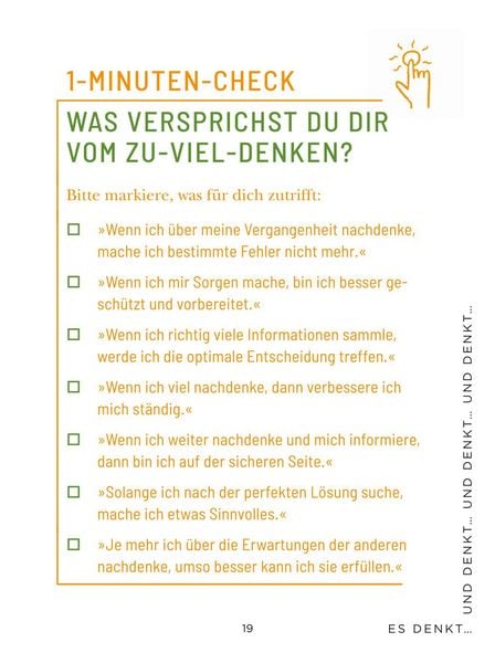Produktbild: Die 1-Minuten-Strategie gegen Overthinking