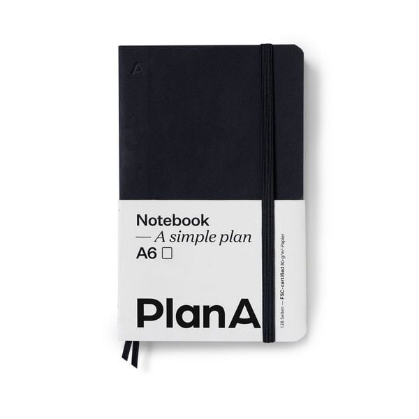 Produktbild: Notizbuch A6 Softcover Midnight Black Liniert, 128 Seiten