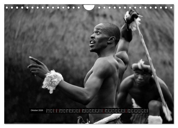 Produktbild: Menschen Afrikas schwarzwei&szlig; (Wandkalender 2026 DIN A4 quer), CALVENDO Monatskalender
