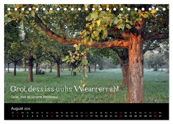 Produktbild: Die Wetterau mit Mundart-Statements (Tischkalender 2026 DIN A5 quer), CALVENDO Monatskalender