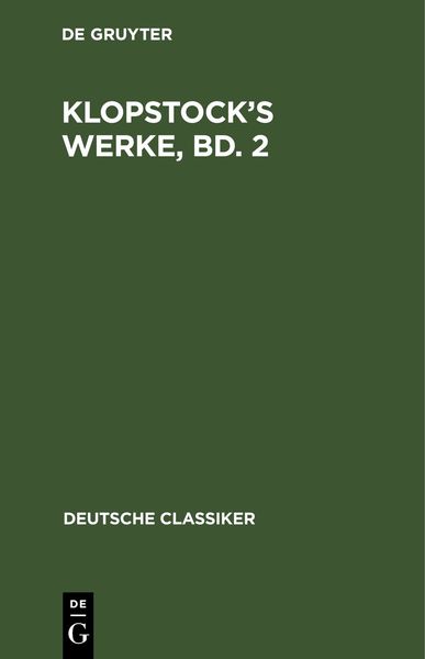 Produktbild: Klopstock&rsquo;s Werke, Bd. 2