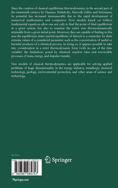 Produktbild: Thermodynamic Equilibria and Extrema