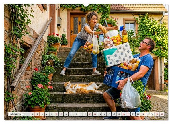 Produktbild: Typisch Katze! - Katzenalltag: Wir sind nur das Personal (hochwertiger Premium Wandkalender 2027 DIN A2 quer), Kunstdruck in Hochglanz