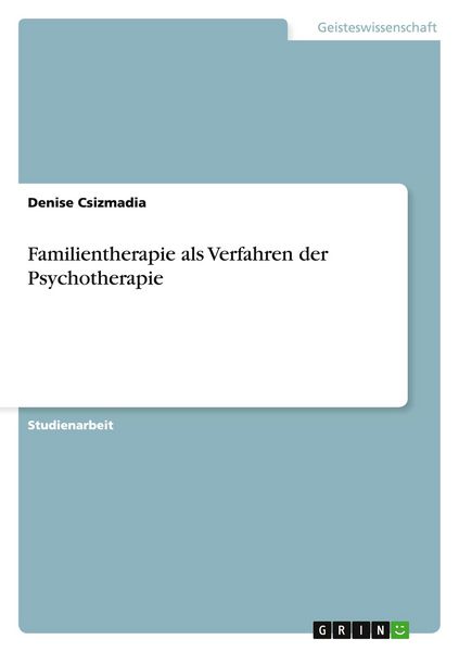 Produktbild: Familientherapie als Verfahren der Psychotherapie