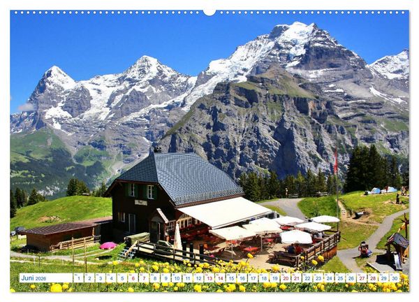 Produktbild: Schweizer Bergblicke (hochwertiger Premium Wandkalender 2026 DIN A2 quer), Kunstdruck in Hochglanz