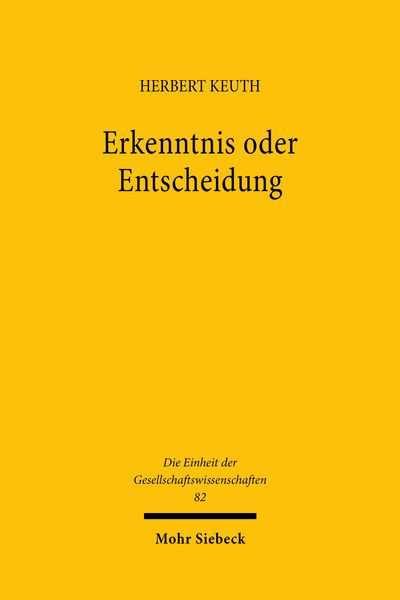 Produktbild: Erkenntnis oder Entscheidung