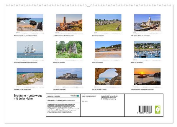 Produktbild: Bretagne - unterwegs mit Julia Hahn (hochwertiger Premium Wandkalender 2026 DIN A2 quer), Kunstdruck in Hochglanz