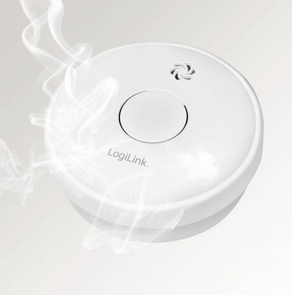Produktbild: LogiLink Rauchwarnmelder batteriebetrieben (&Oslash; x H) 100mm x 34.5mm