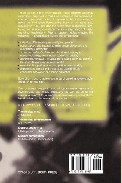 Produktbild: The Social Psychology of Music