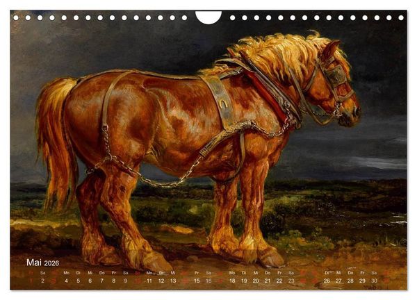 Produktbild: Pferde-&Ouml;lgem&auml;lde - Die Kunst der alten Meister (Wandkalender 2026 DIN A4 quer), CALVENDO Monatskalender