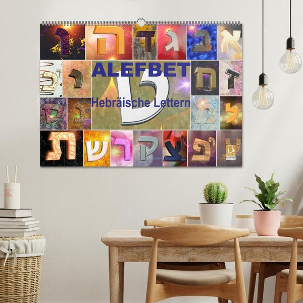 Produktbild: Alefbet Hebr&auml;ische Lettern (Wandkalender 2026 DIN A2 quer), CALVENDO Monatskalender