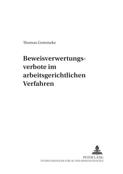 Produktbild: Beweisverwertungsverbote im arbeitsgerichtlichen Verfahren