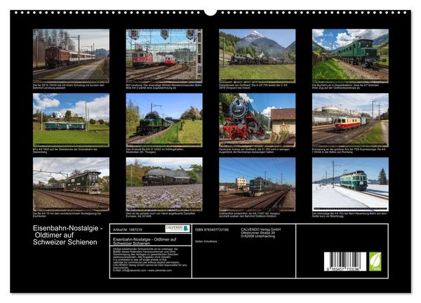 Produktbild: Eisenbahn-Nostalgie - Oldtimer auf Schweizer Schienen (hochwertiger Premium Wandkalender 2026 DIN A2 quer), Kunstdruck in Hochglanz