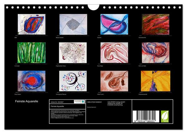 Produktbild: Feinste Aquarelle (Wandkalender 2026 DIN A4 quer), CALVENDO Monatskalender